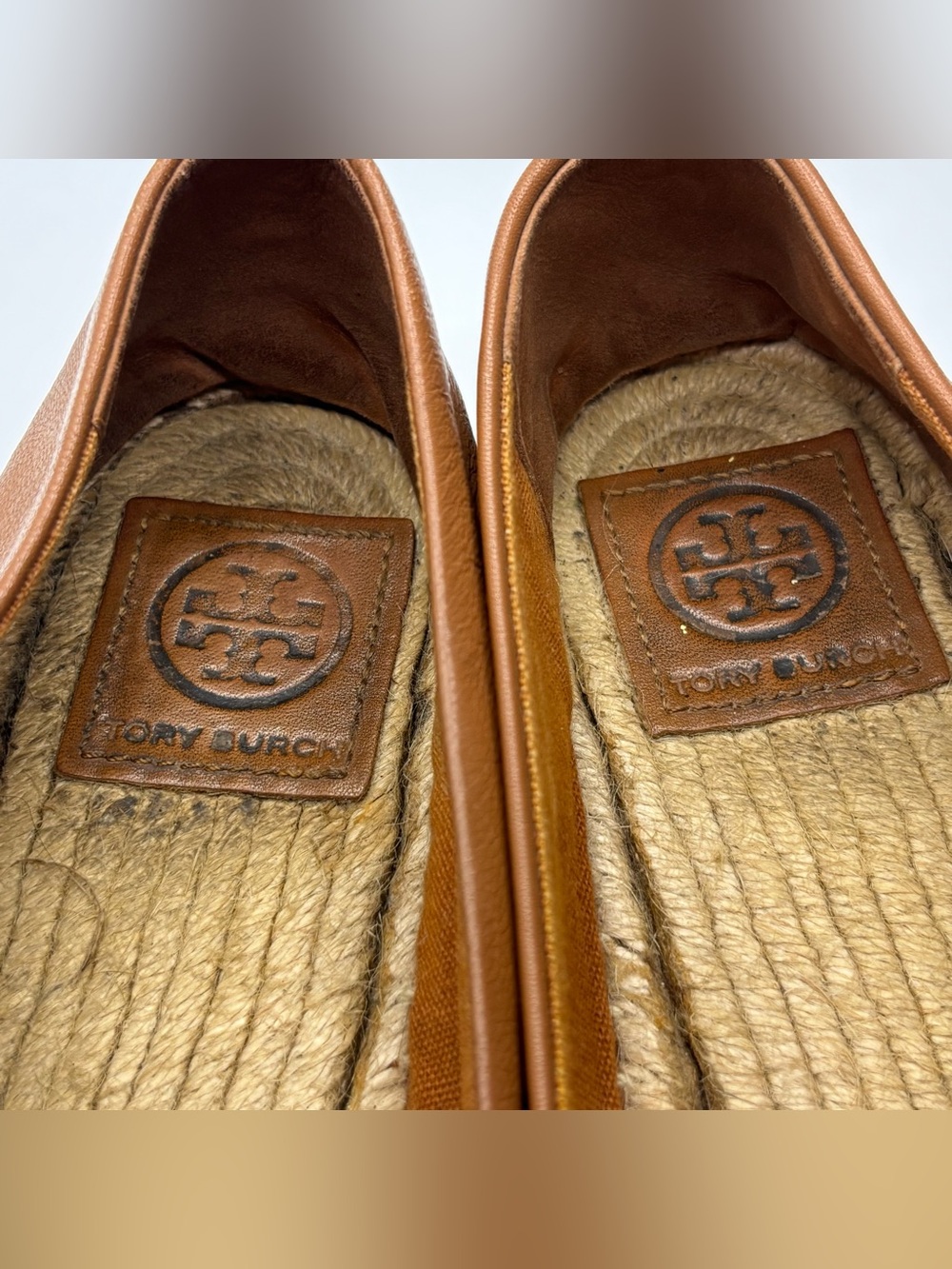 Tory Burch Ines espadrille logo leather slip on flats size 7 - Picture 11 of 12